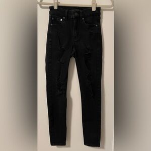 Aeropostale High Rise Jegging, Distressed Black, Size 00